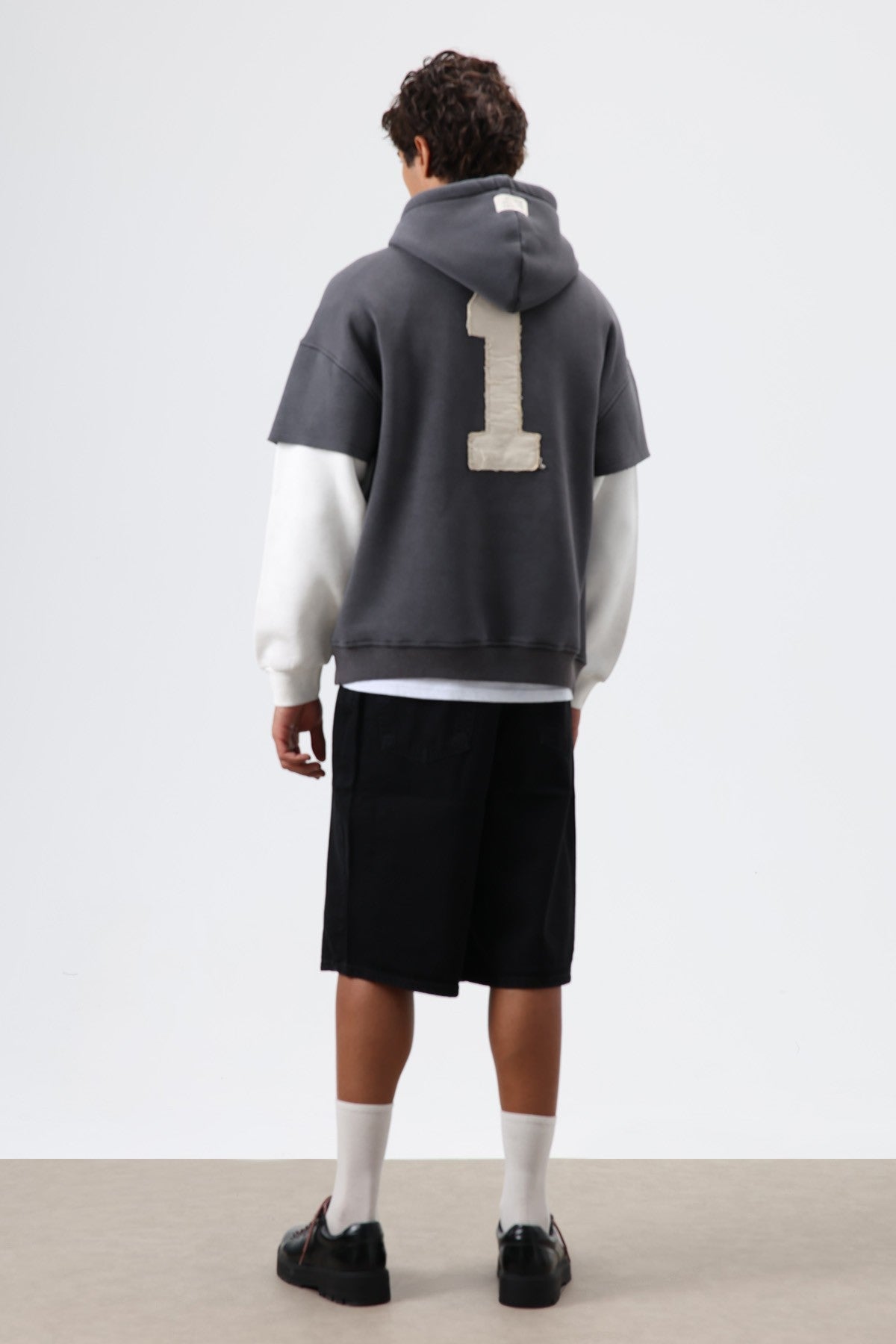 Oversized Hooded Sweatshirt with Sleeves