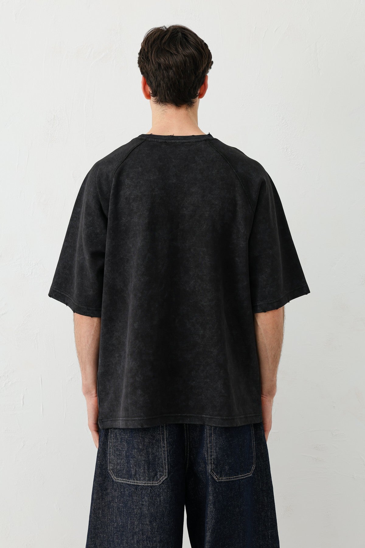 Oversized Raglan-Sleeve T-Shirt with Printed Text