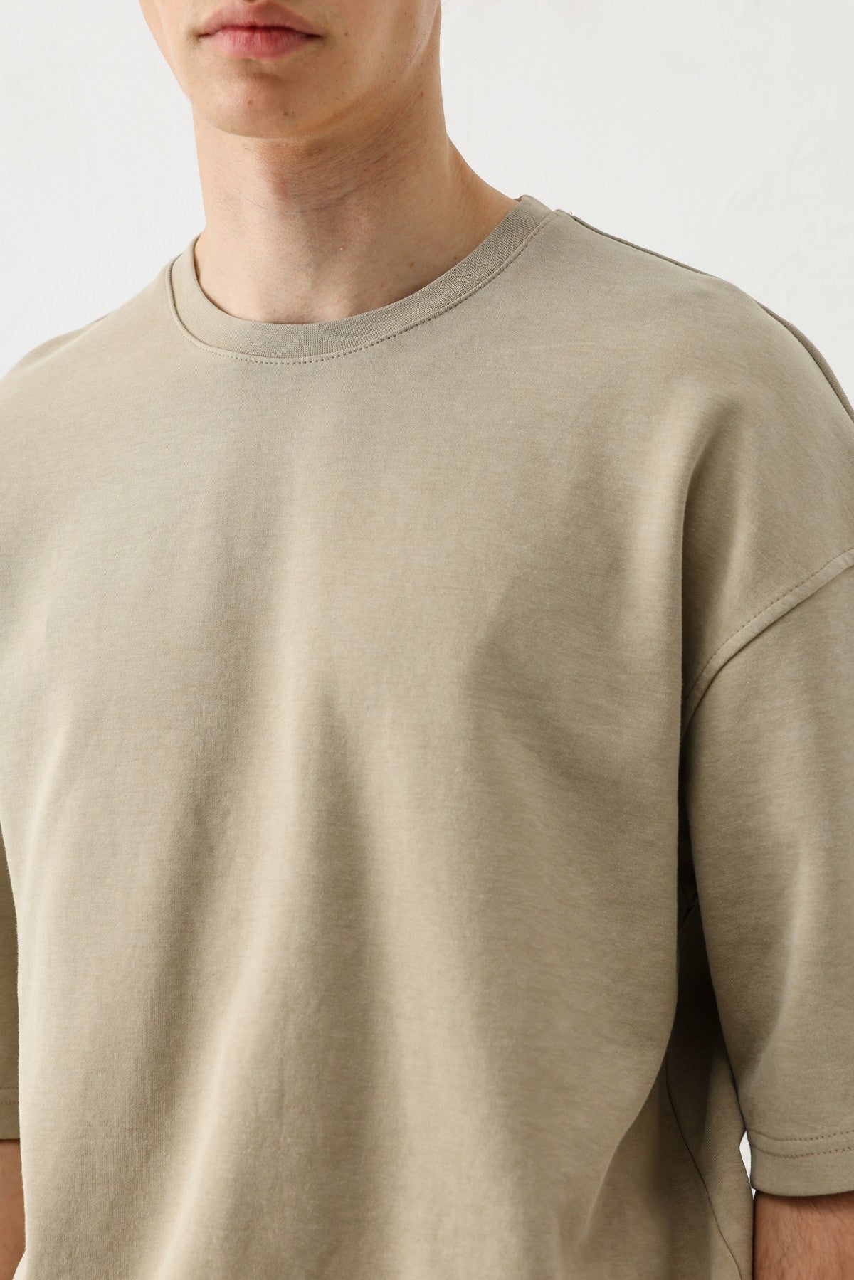 Short-Sleeved, Washed Oversized T-Shirt