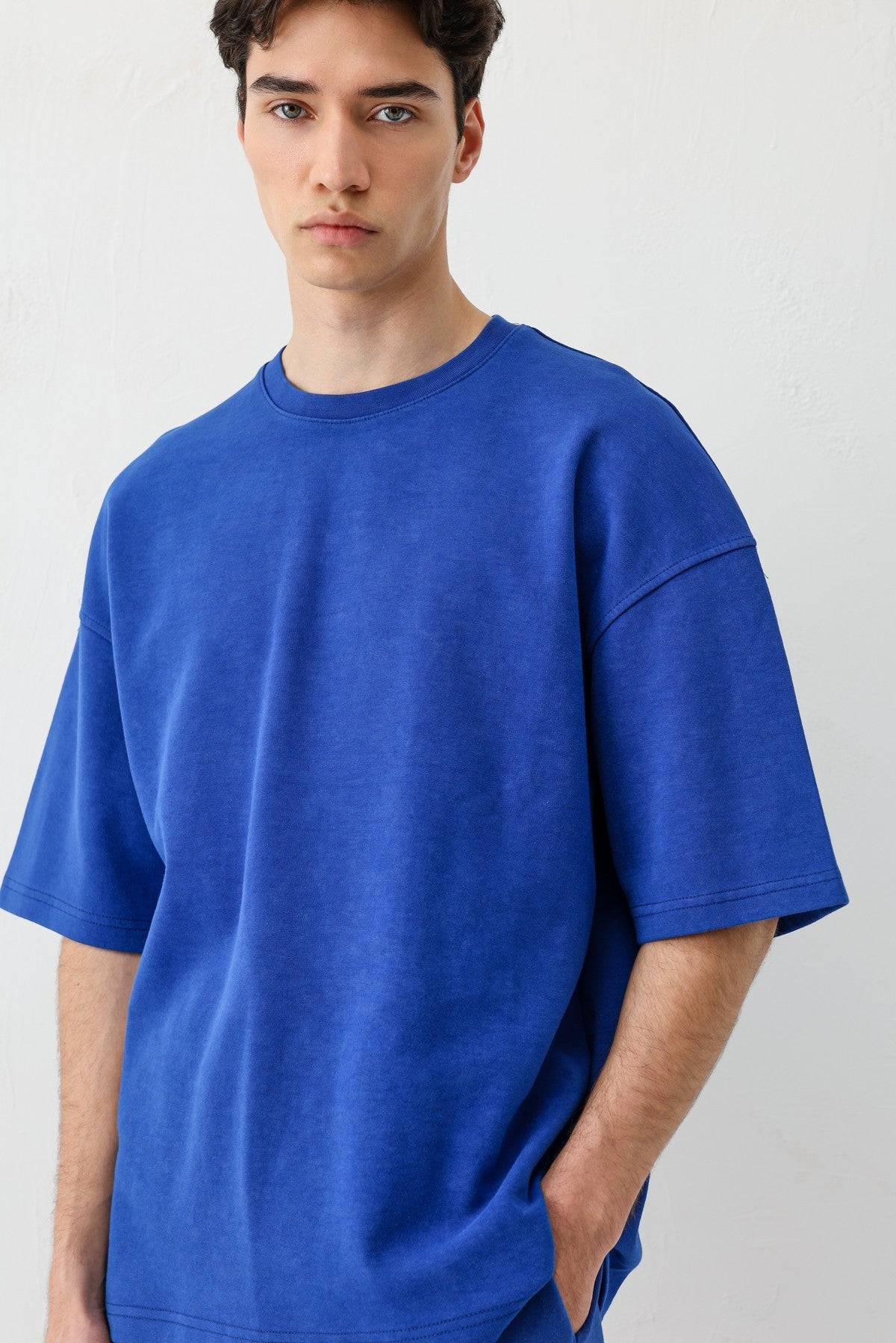 Short-Sleeved, Washed Oversized T-Shirt