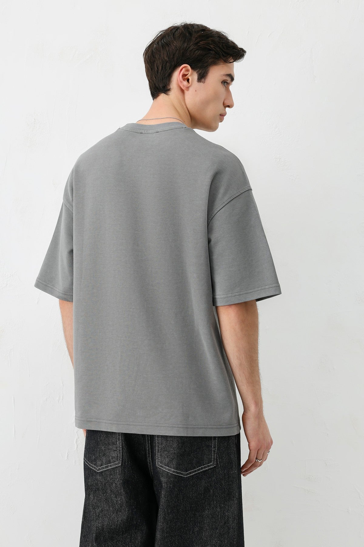 Oversized Print and Double-Printed T-Shirt