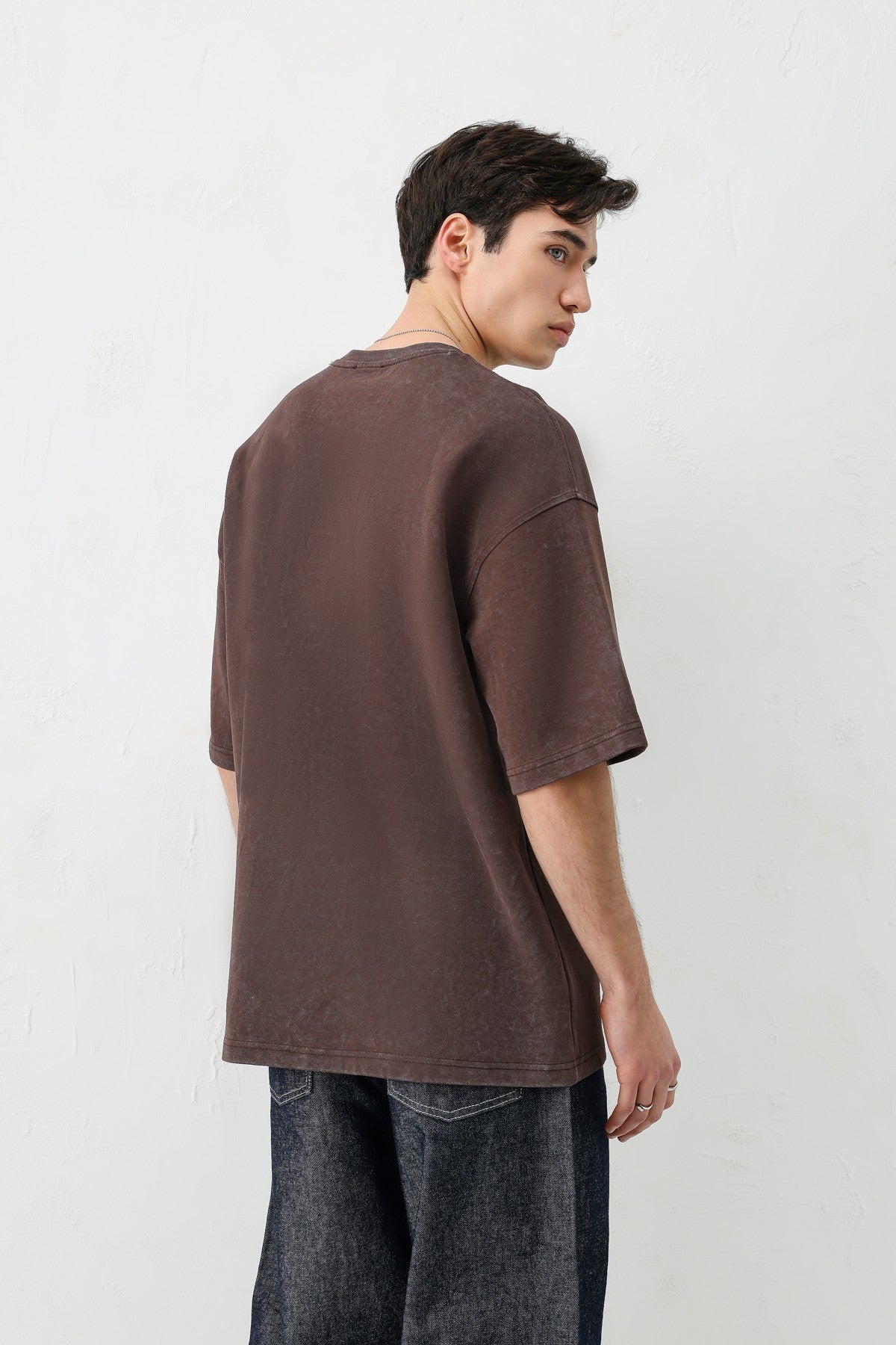 Oversized Print and Double-Printed T-Shirt