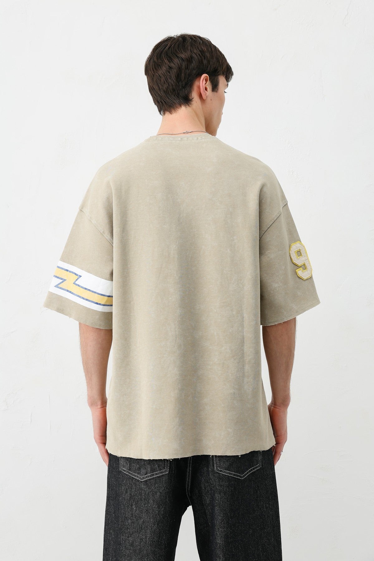 Oversized 91 Printed T-Shirt with Sleeve Details