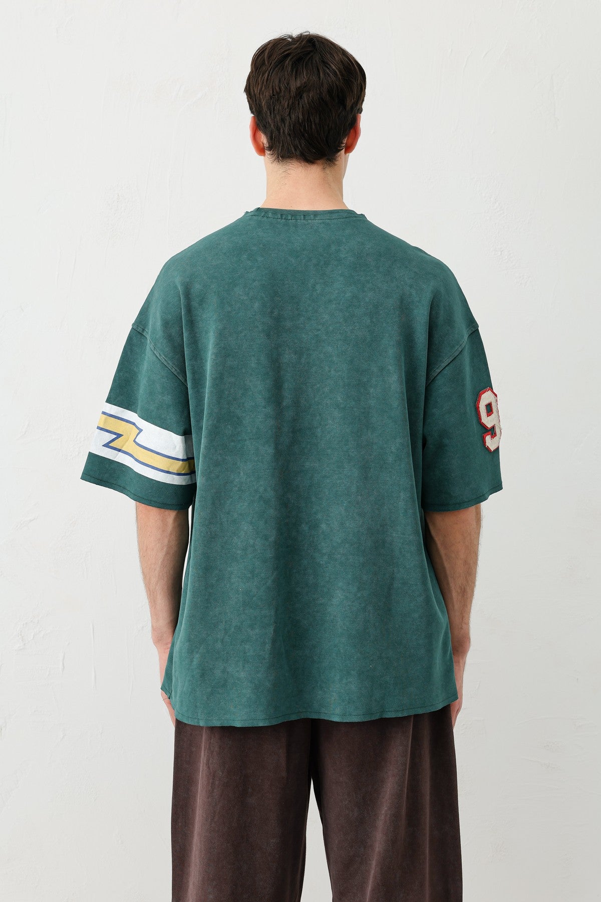 Oversized 91 Printed T-Shirt with Sleeve Details