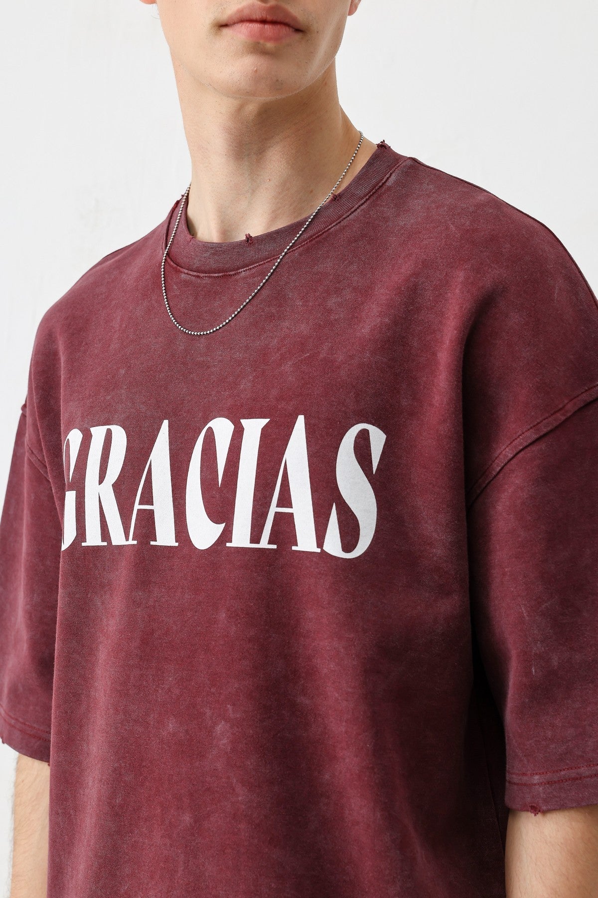 Oversized "Gracias" Printed T-Shirt