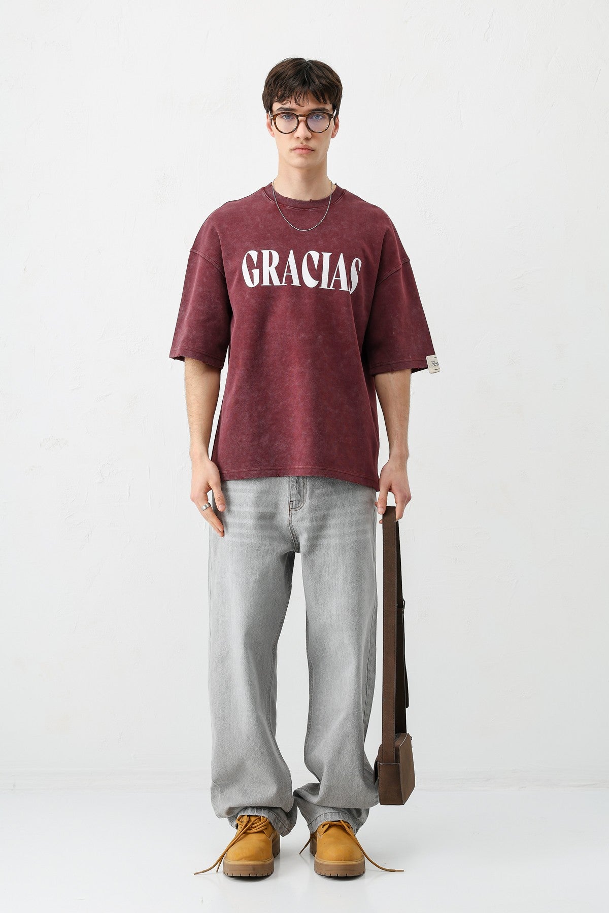 Oversized "Gracias" Printed T-Shirt