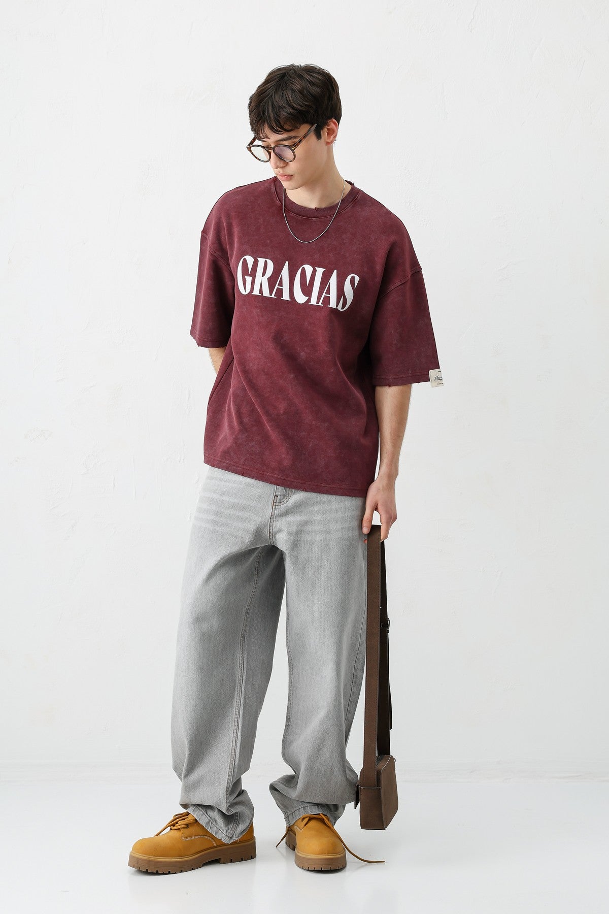 Oversized "Gracias" Printed T-Shirt
