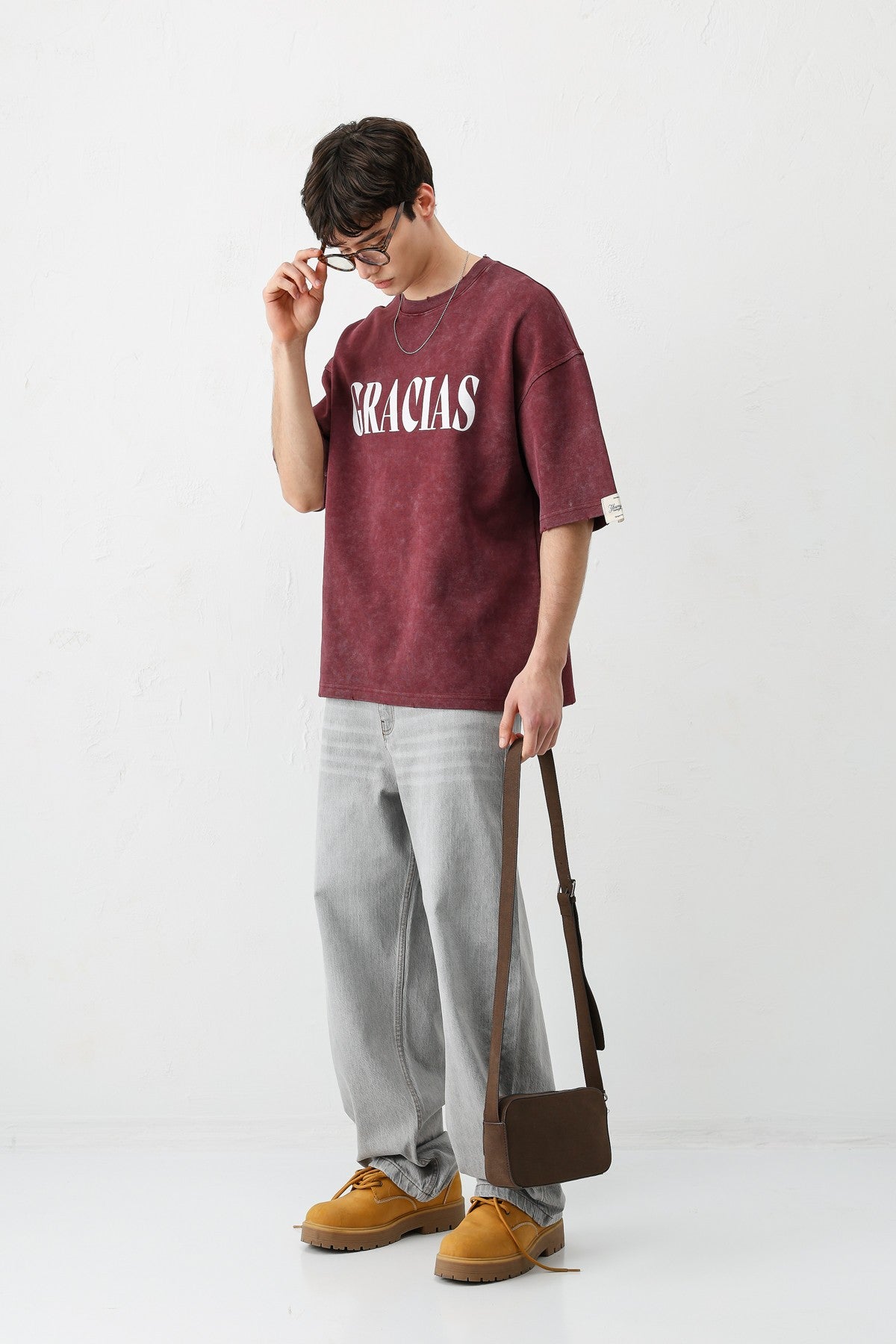Oversized "Gracias" Printed T-Shirt