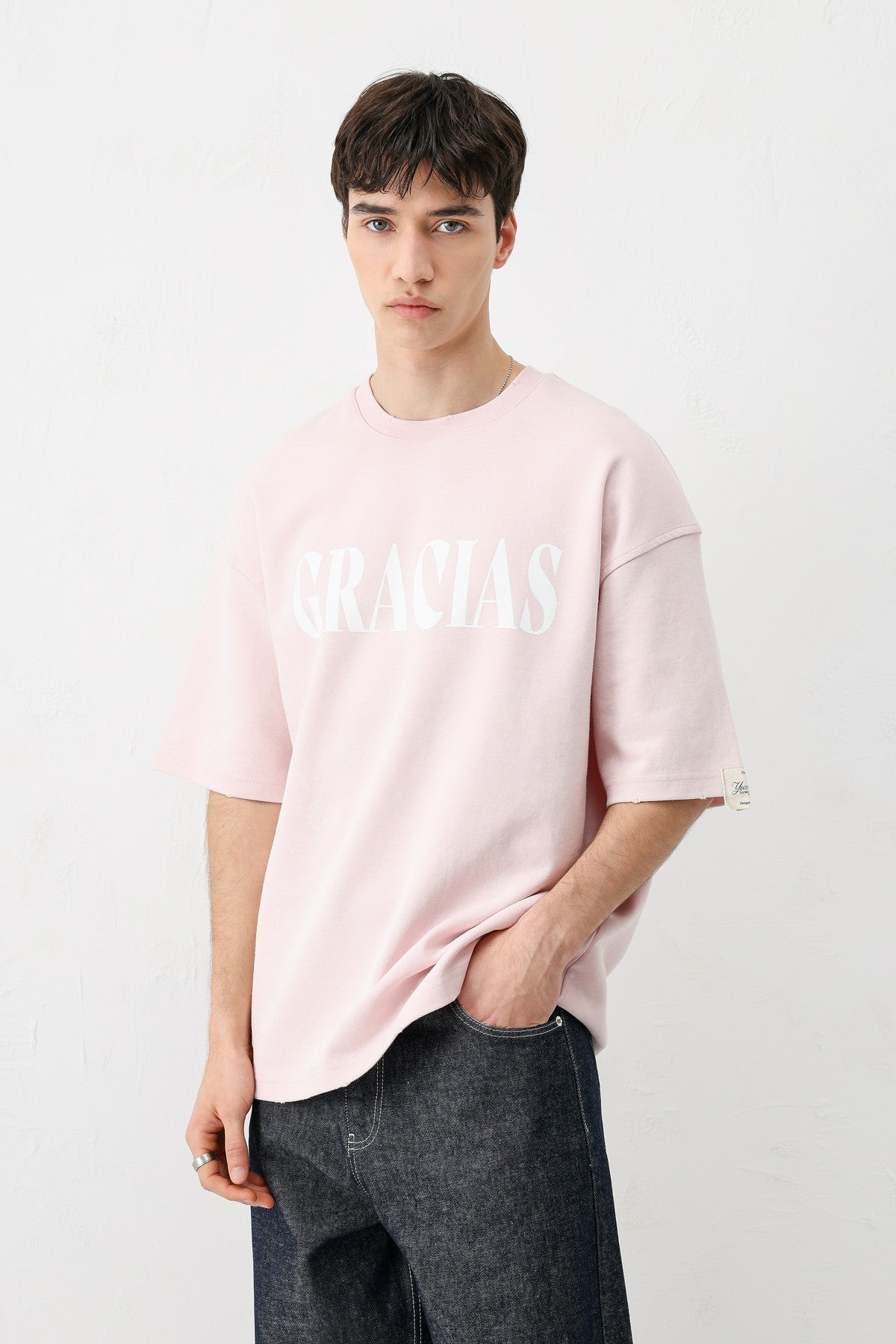 Oversized "Gracias" Printed T-Shirt