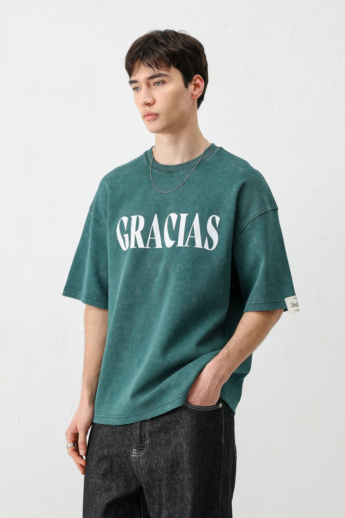 Oversized "Gracias" Printed T-Shirt