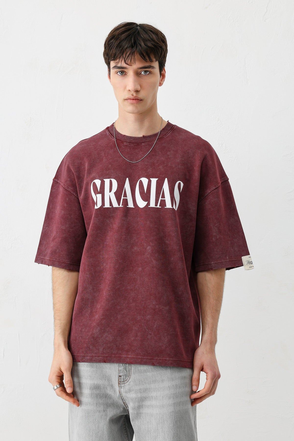 Oversized "Gracias" Printed T-Shirt