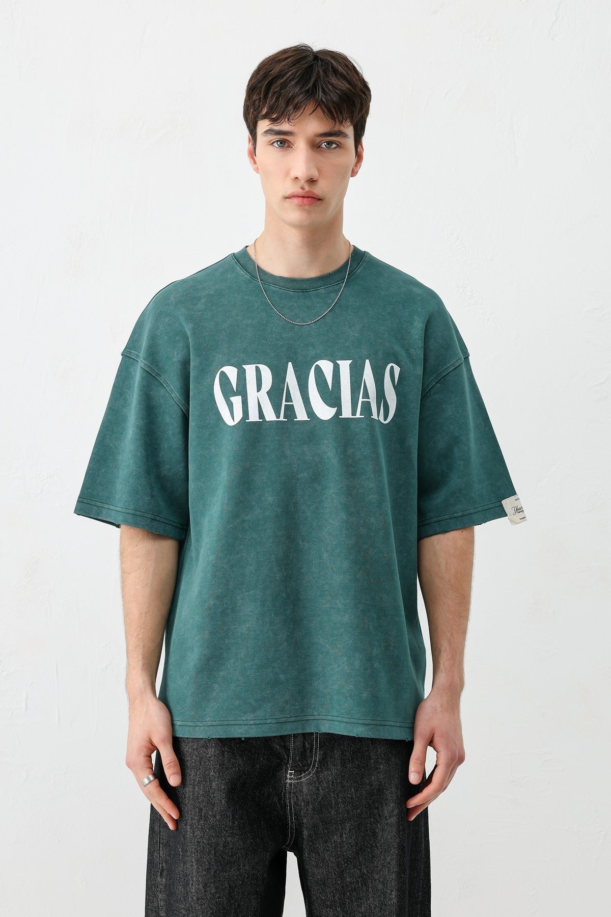 Oversized "Gracias" Printed T-Shirt