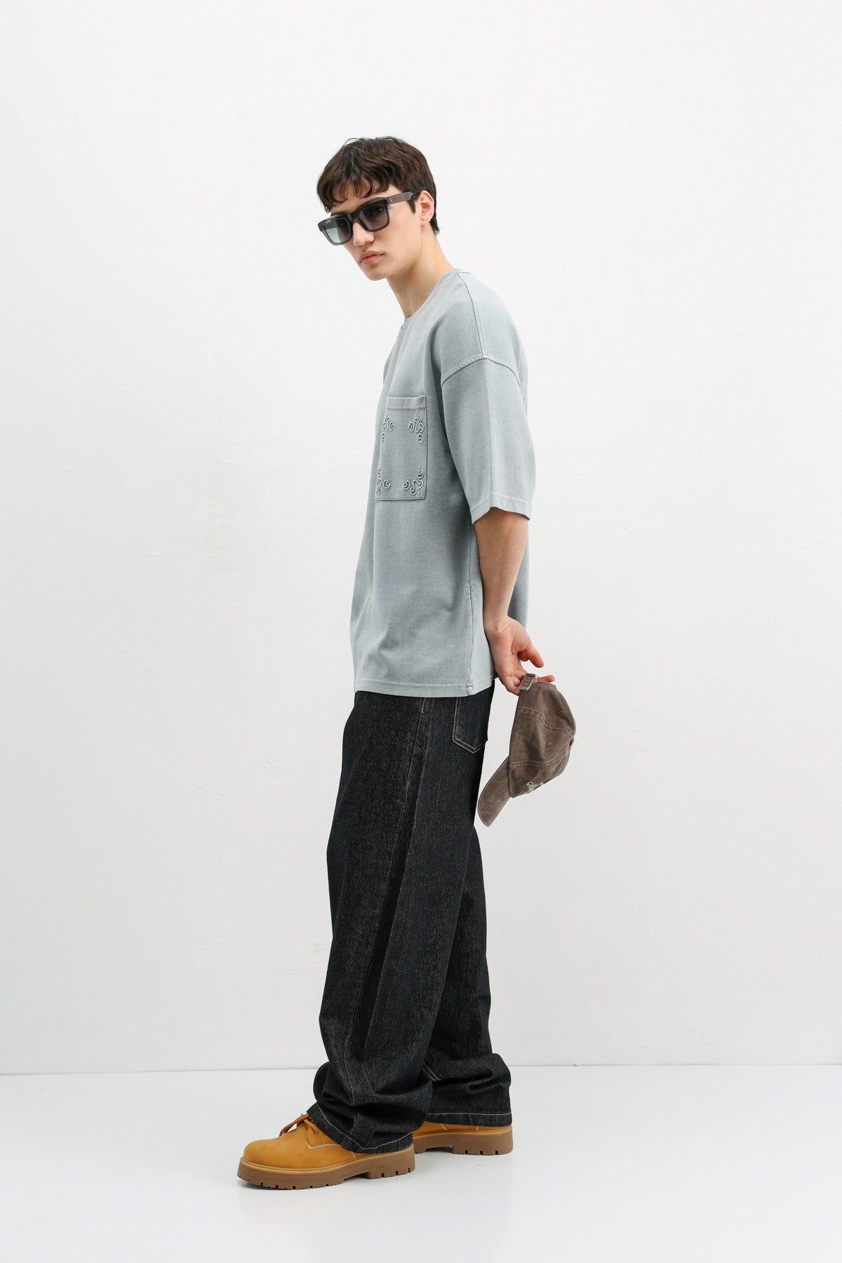 Oversized Printed T-Shirt, Gray