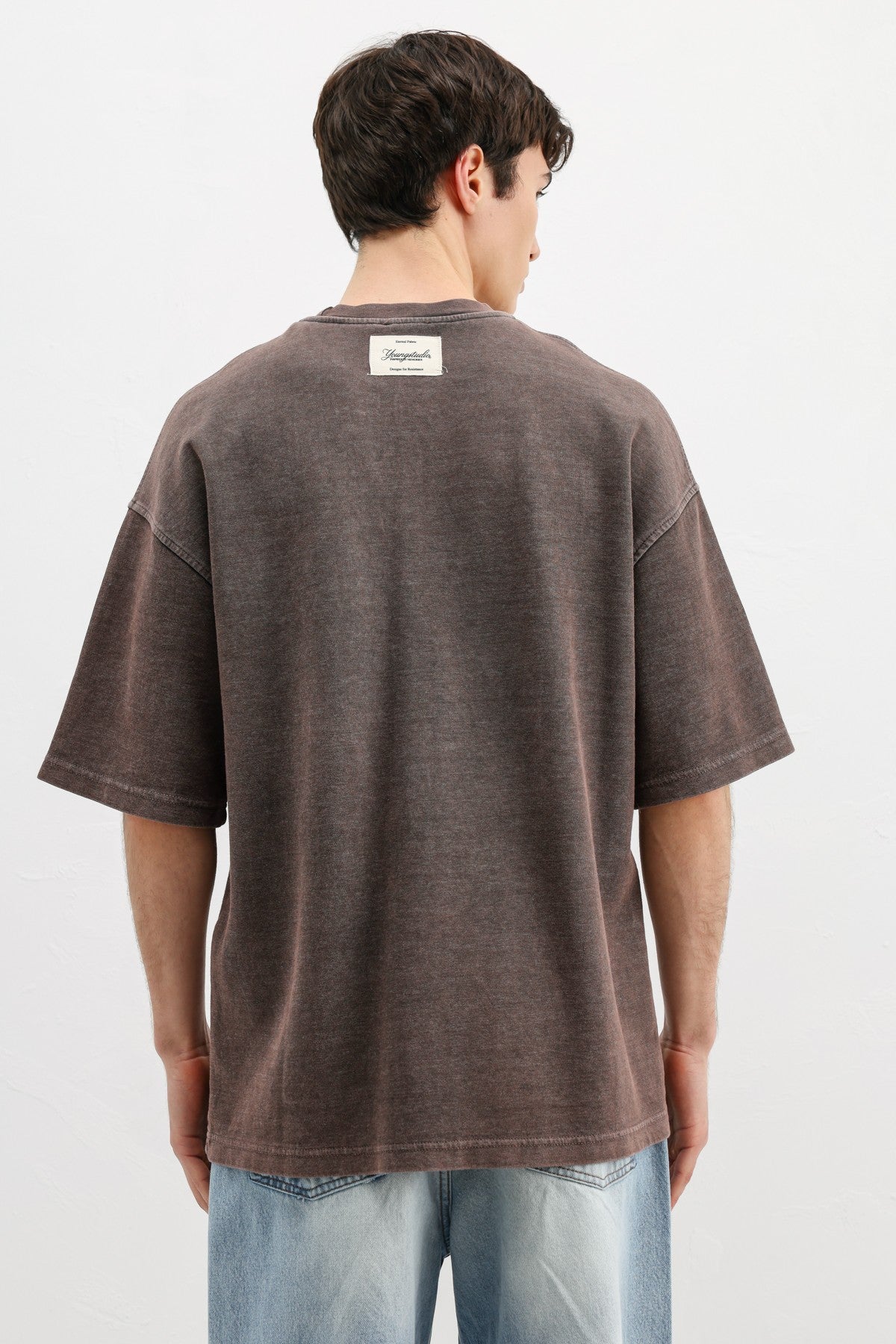 Oversized Printed T-Shirt, Coffee