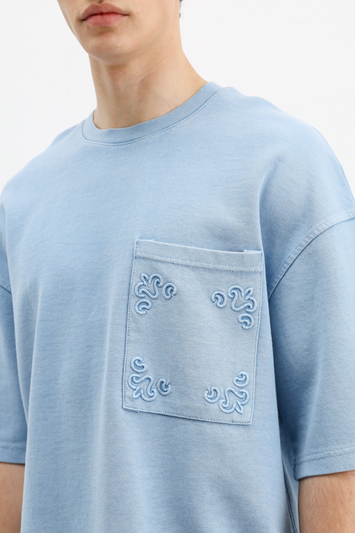Oversized Printed T-Shirt, Baby Blue