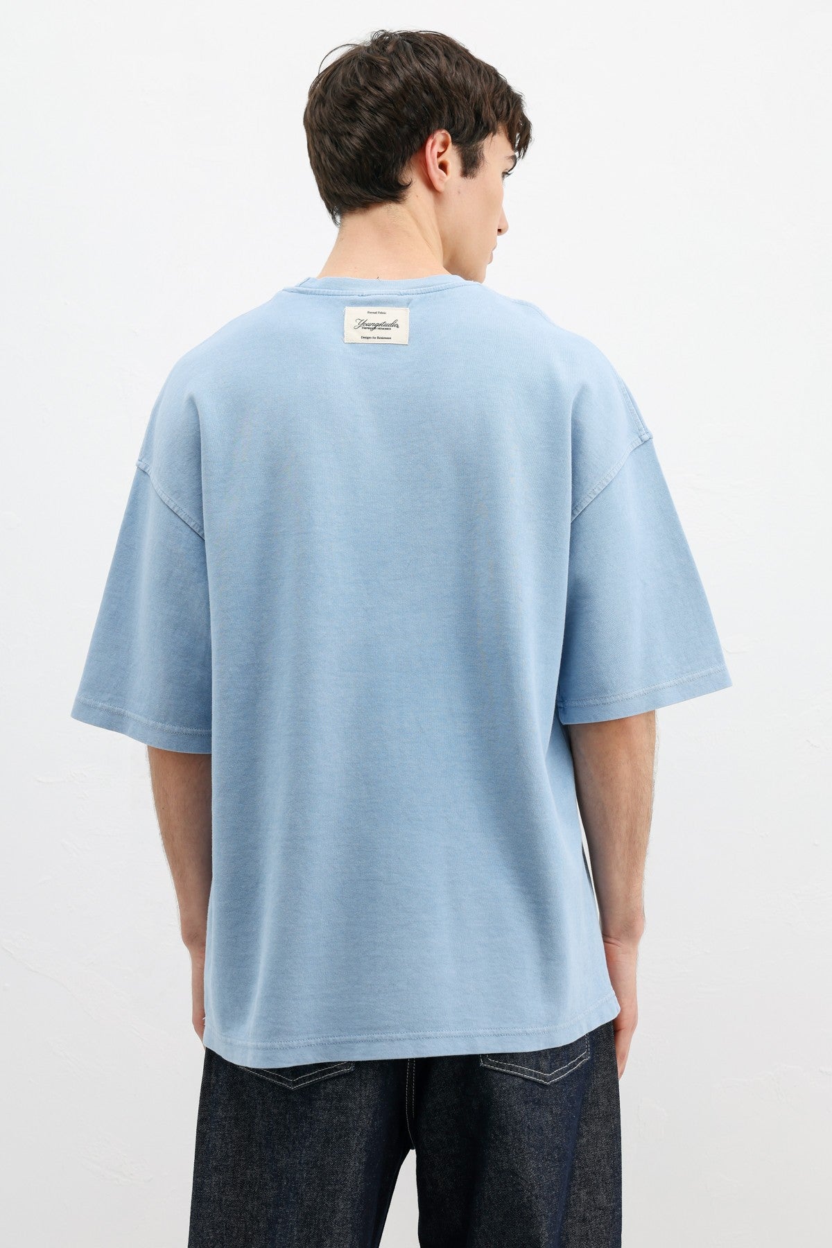 Oversized Printed T-Shirt, Baby Blue