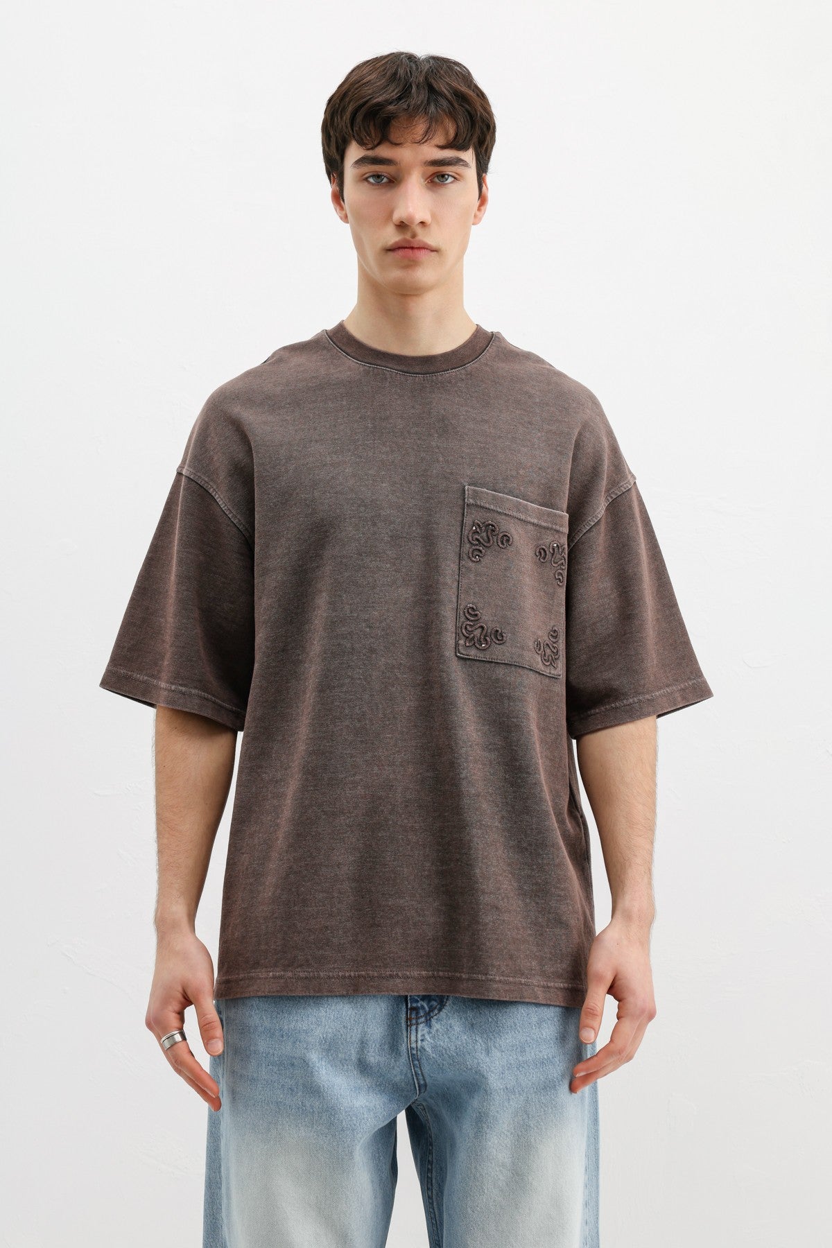 Oversized Printed T-Shirt, Coffee