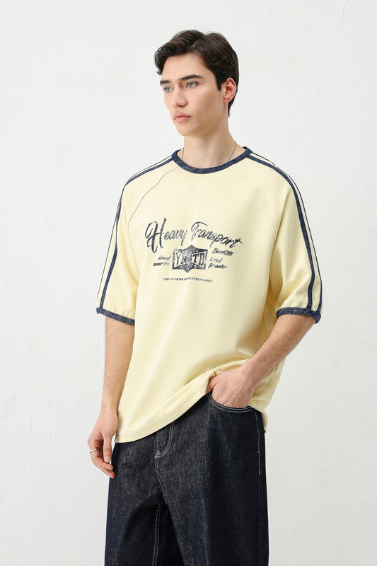 WASHED RAGLAN-SLEEVE T-SHIRT