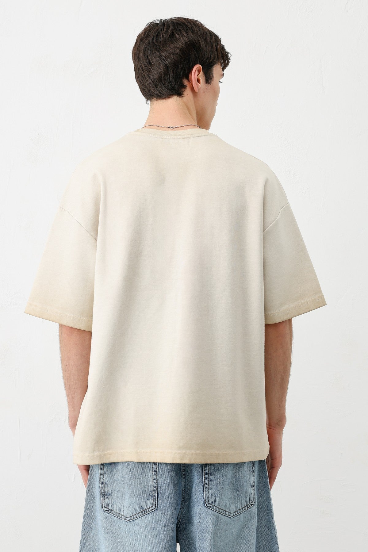 Oversized Bike Neck Print Heavyweight T-Shirt