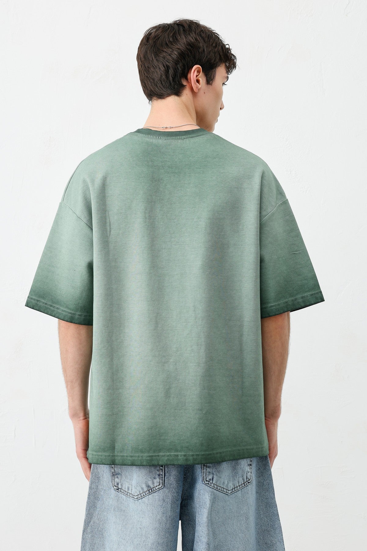 Oversized Bike Neck Print Heavyweight T-Shirt