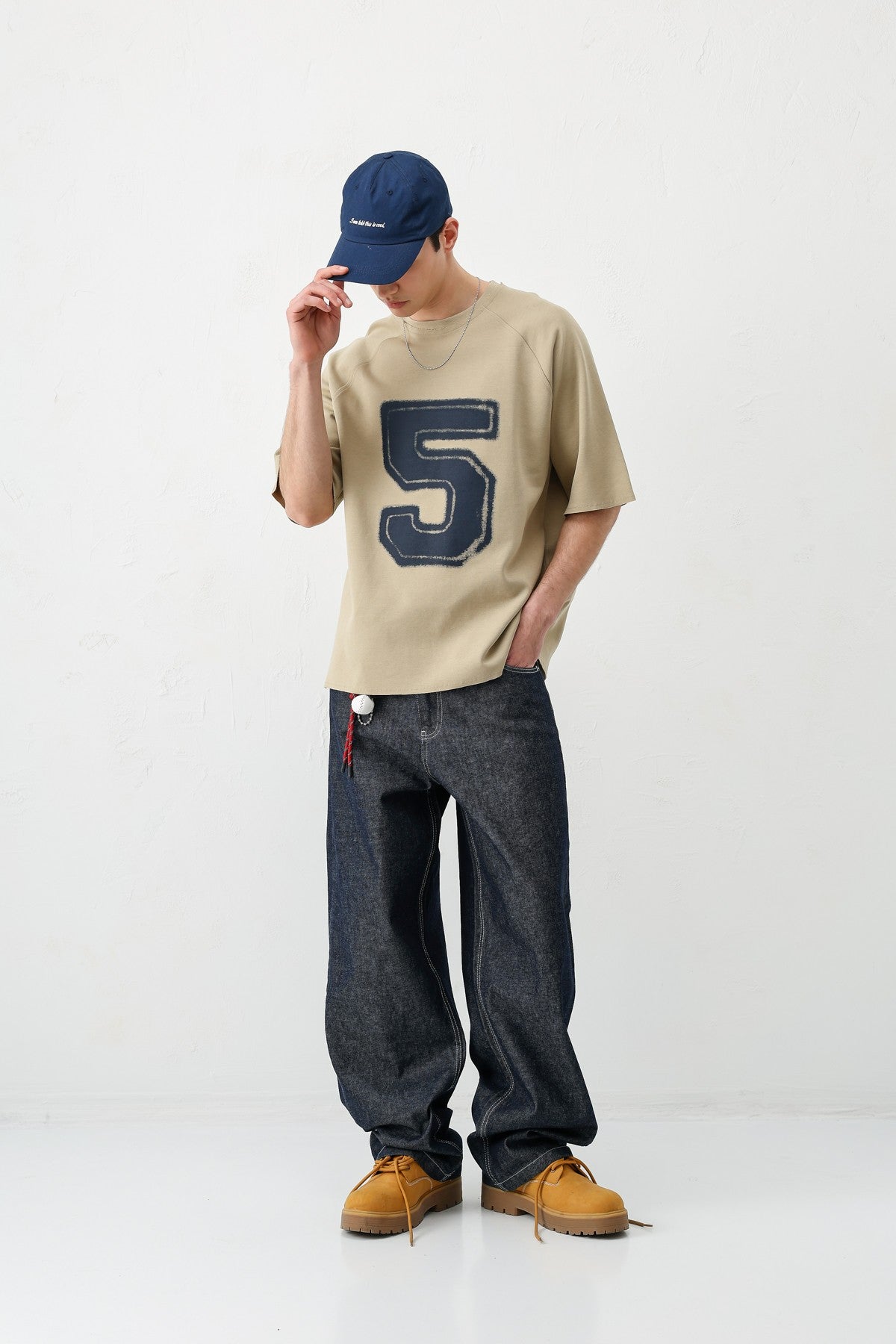 Oversized Crew Neck T-Shirt with 5 Prints