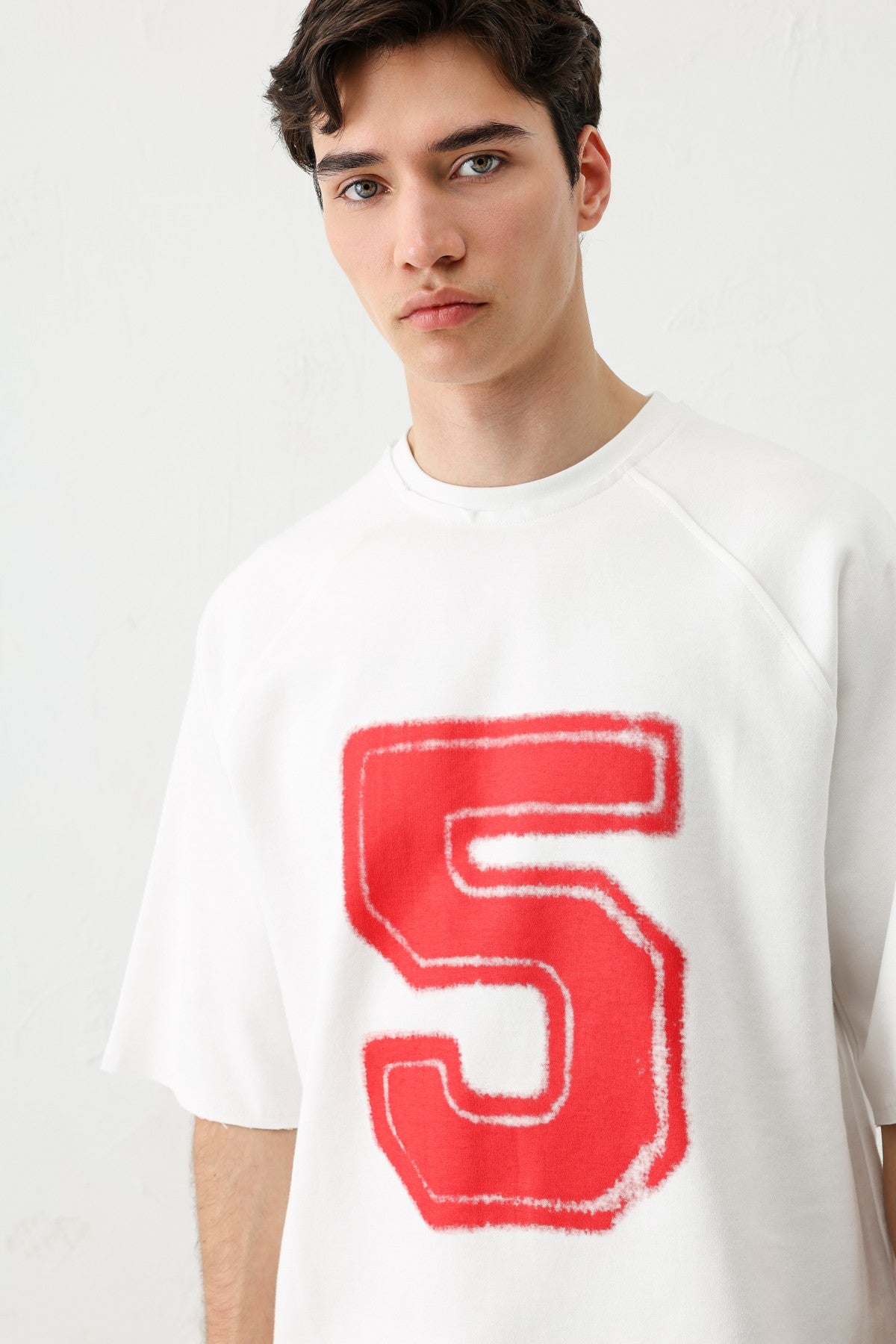 Oversized Crew Neck T-Shirt with 5 Prints