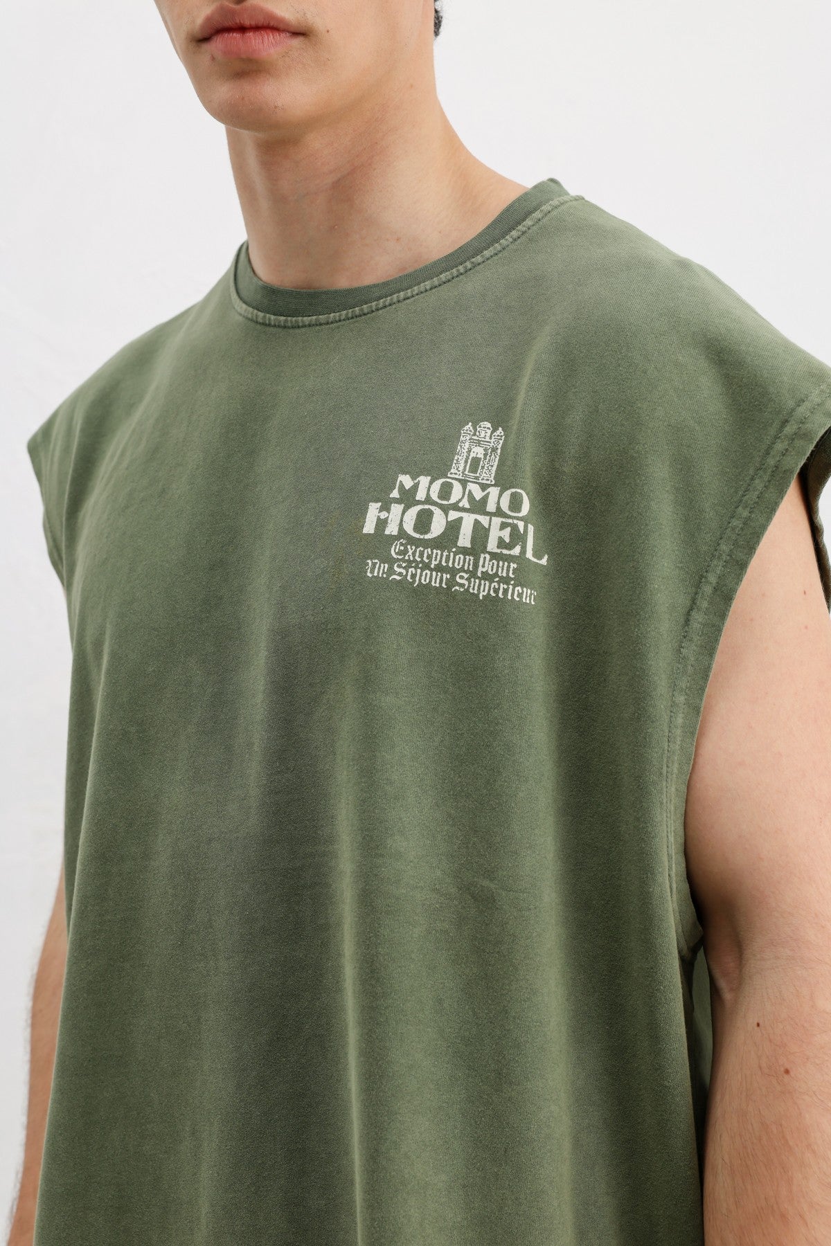 Printed Sleeveless Oversized T-Shirt