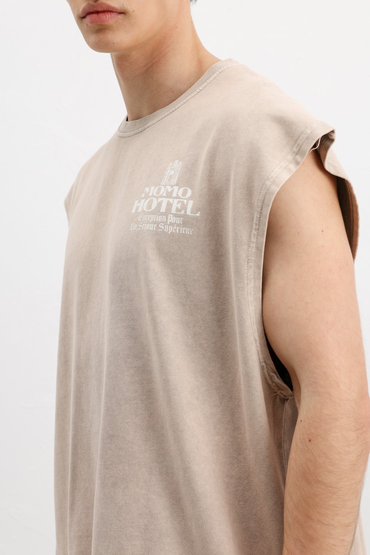 Printed Sleeveless Oversized T-Shirt