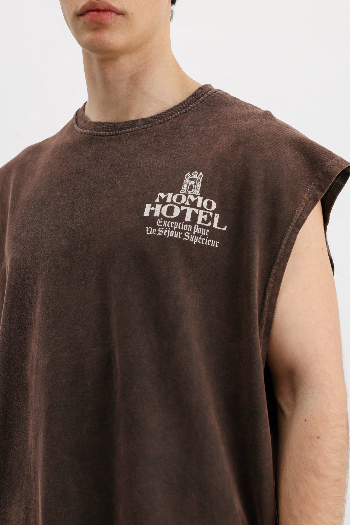 Printed Sleeveless Oversized T-Shirt