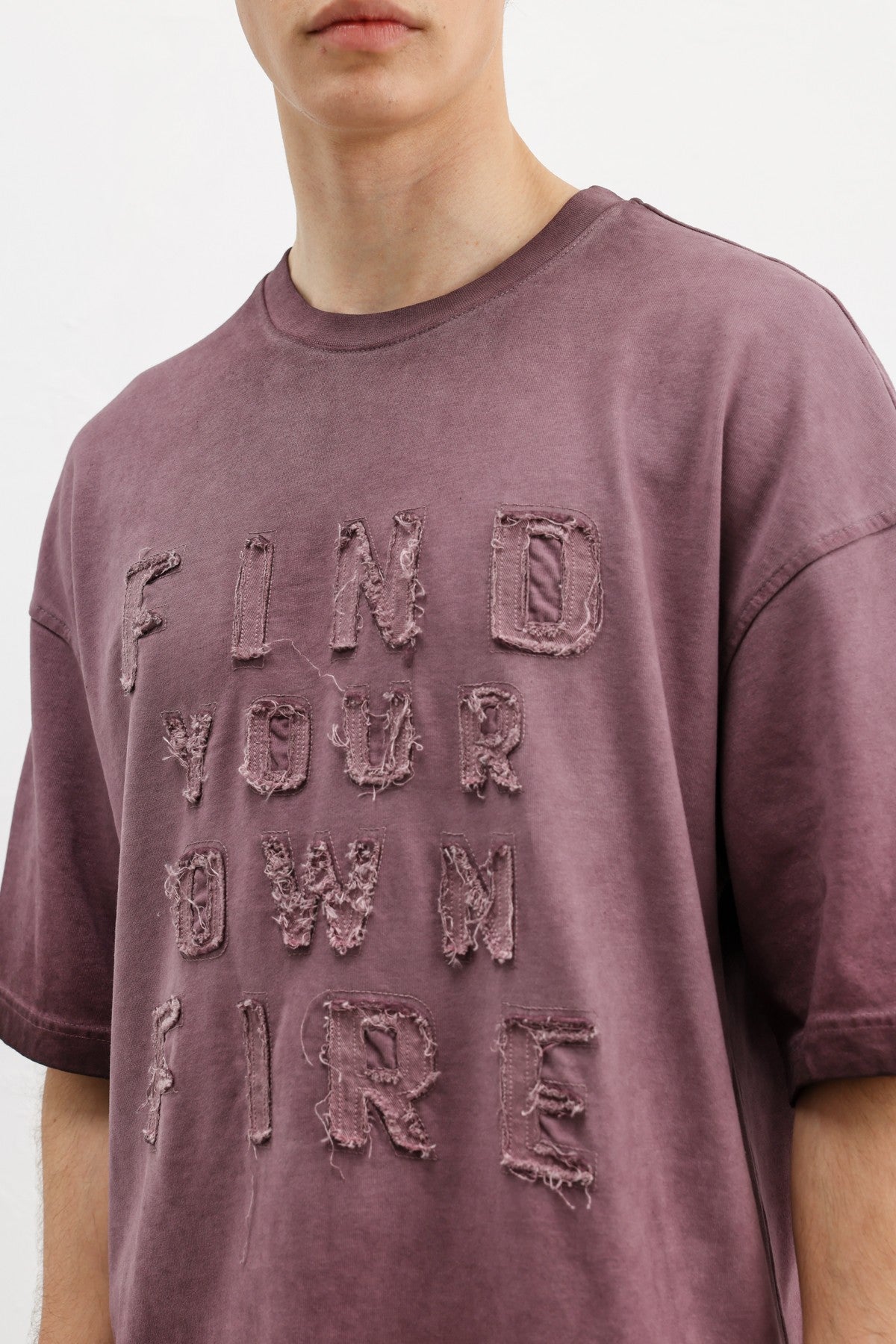 Oversized Printed T-Shirt, Burgundy