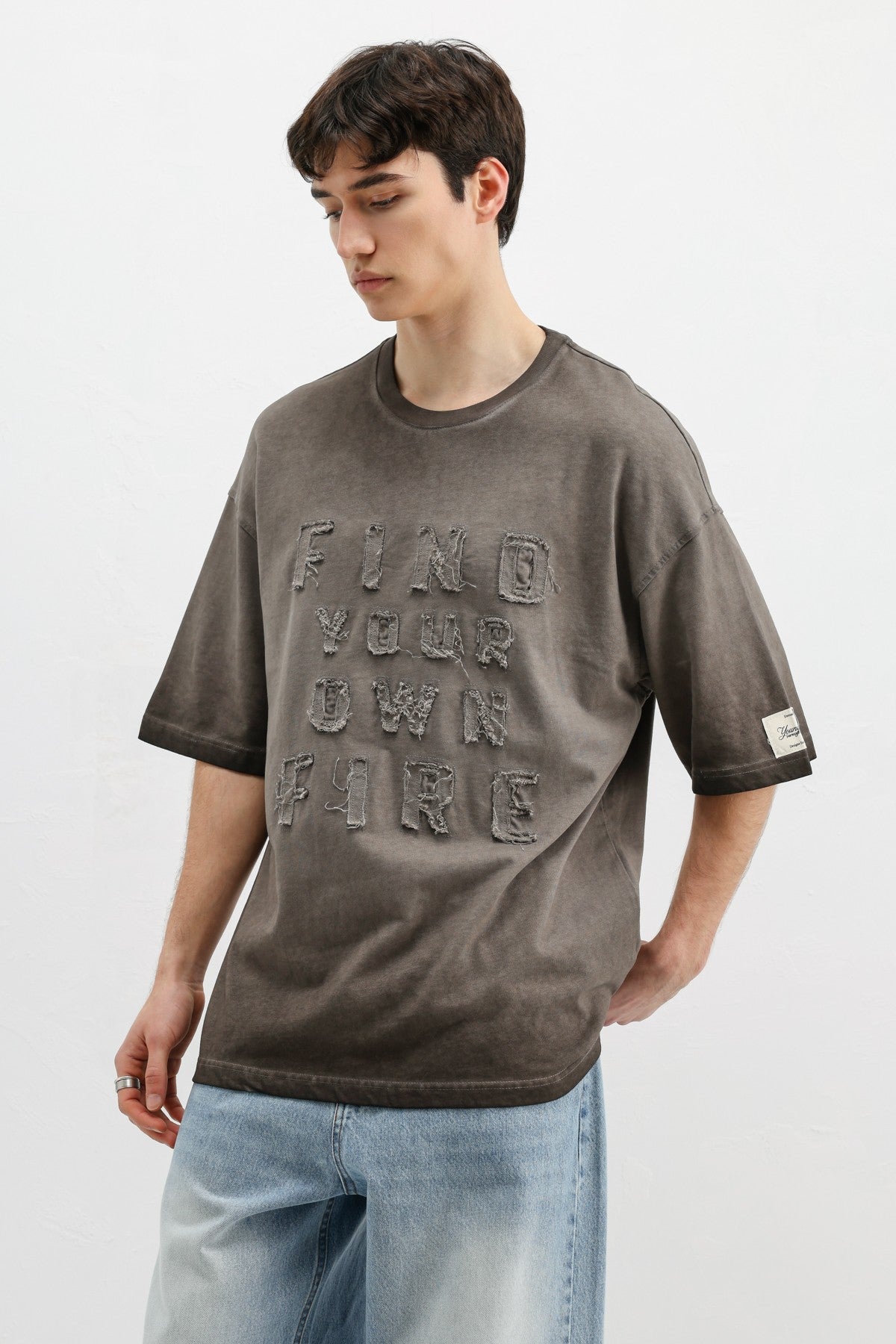 Oversized Printed T-Shirt, Coffee