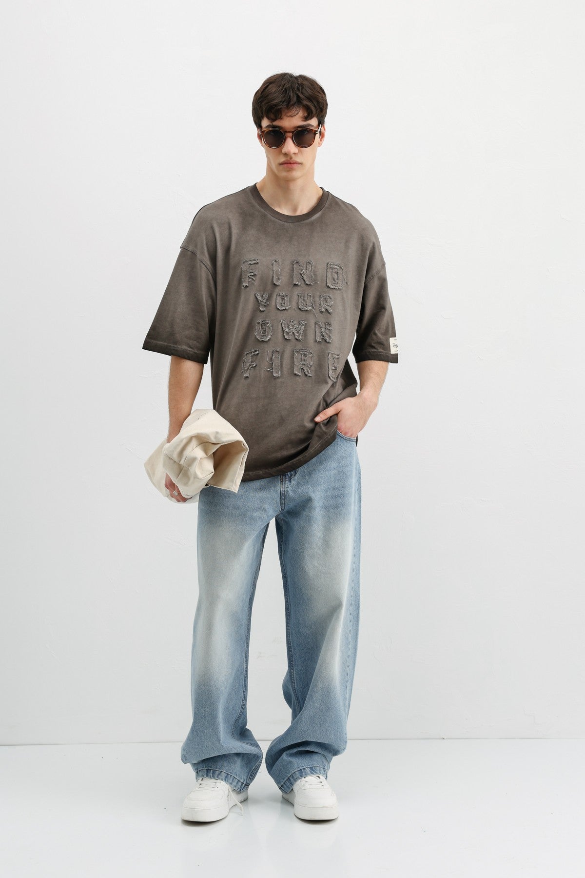 Oversized Printed T-Shirt, Coffee