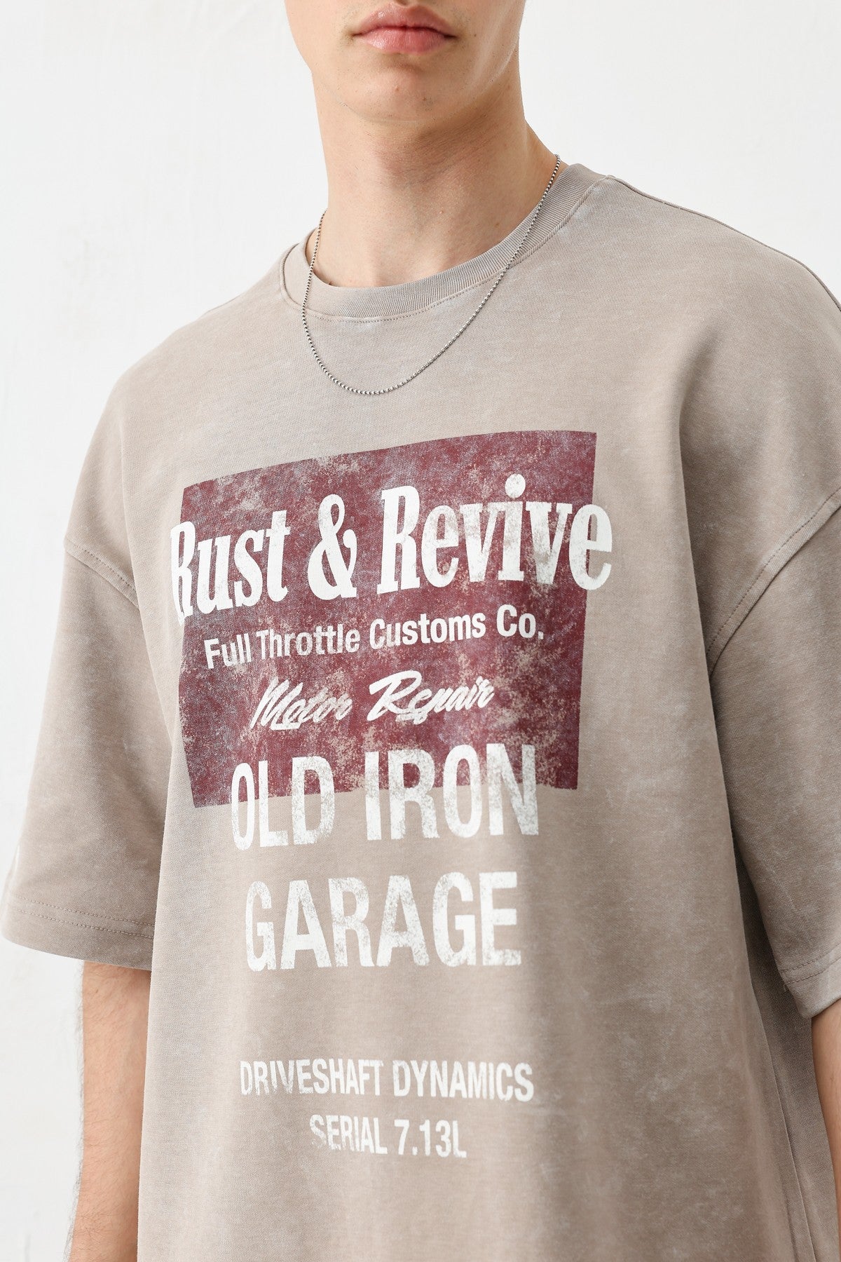 Oversized Printed T-Shirt in Mink