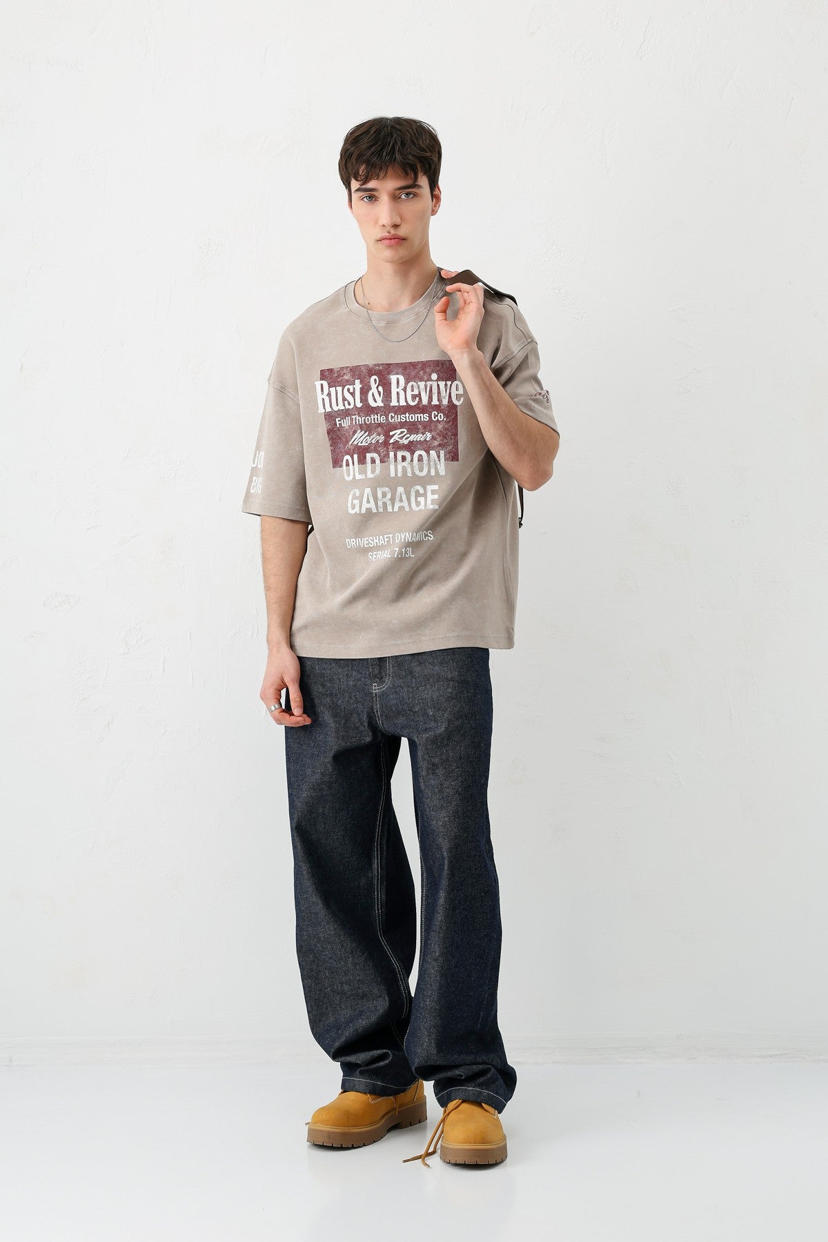 Oversized Printed T-Shirt in Mink