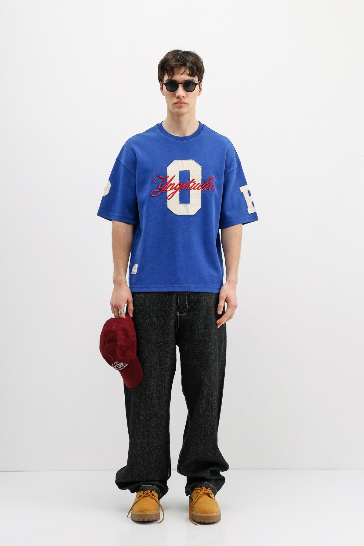 Oversized T-Shirt with Sleeve and Chest Prints