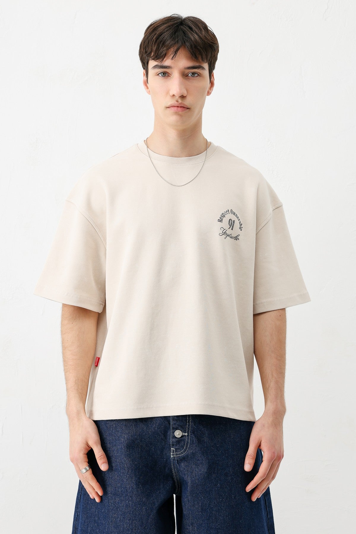 Short-Sleeved Boxy-Fit Printed T-Shirt