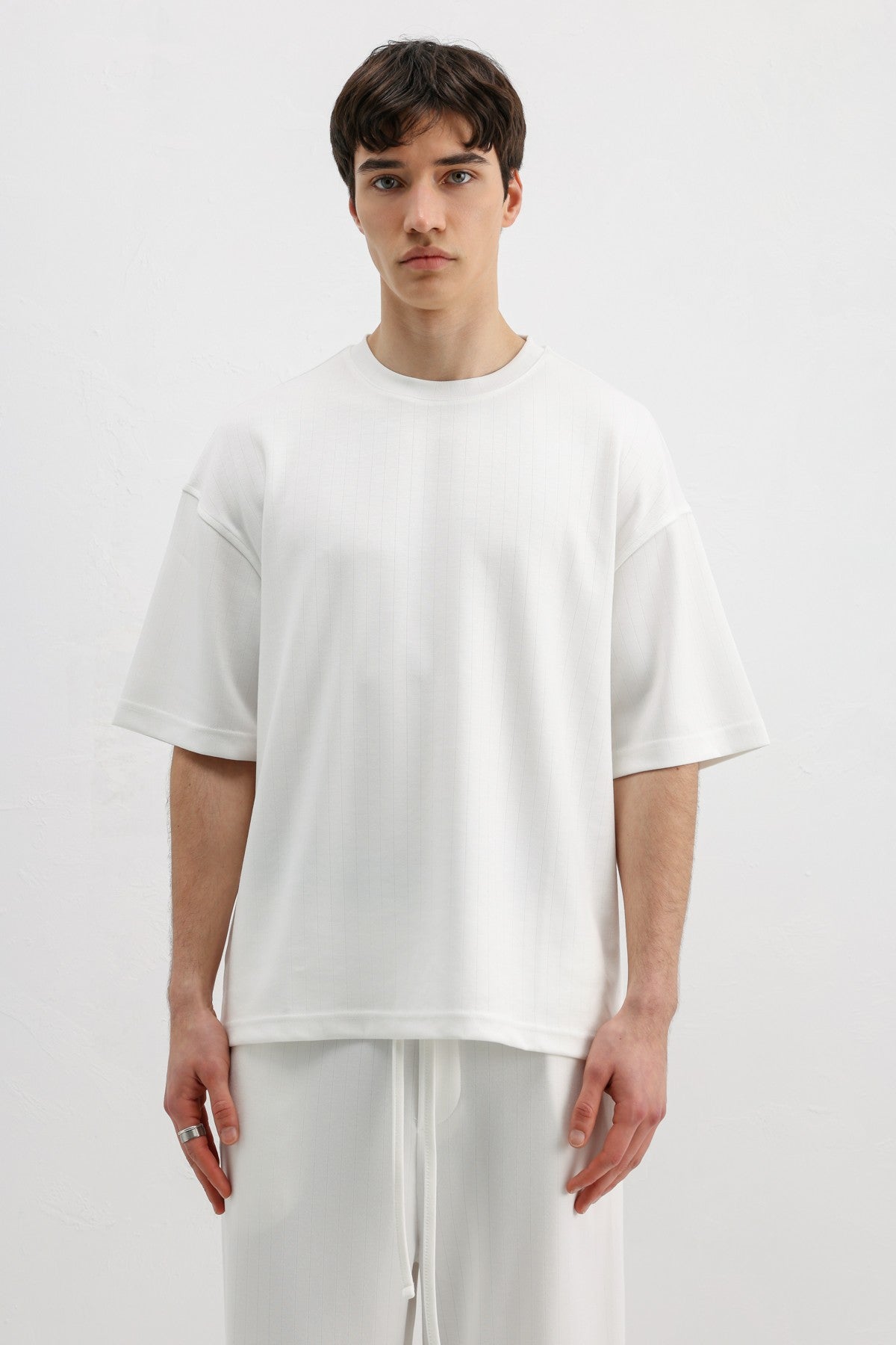 Oversized T-Shirt with Ribbed Texture