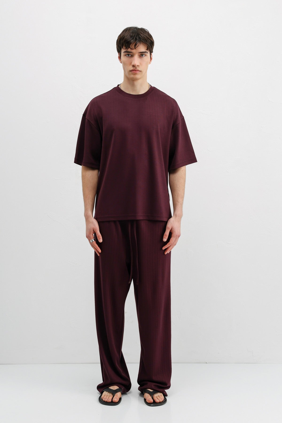 Oversized T-Shirt with Ribbed Texture