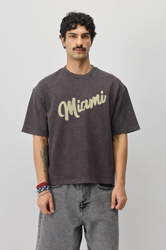 Oversized Miami-Printed T-Shirt