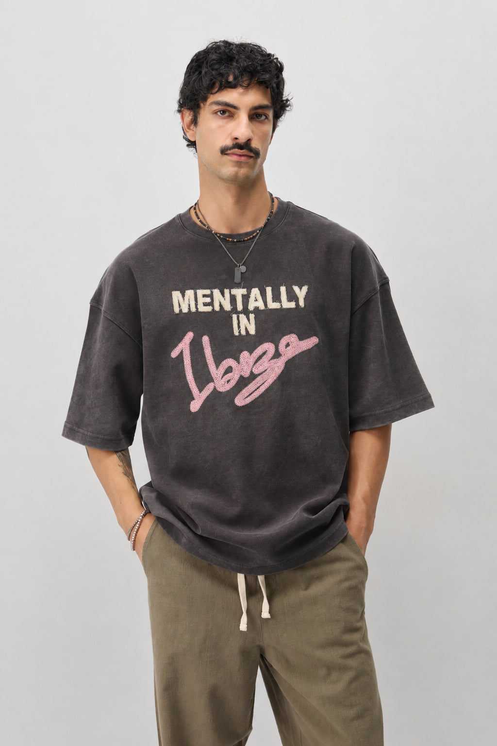 Oversized T-Shirt with Ibiza Print