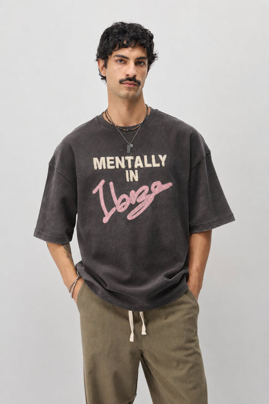 Oversized T-Shirt with Ibiza Print