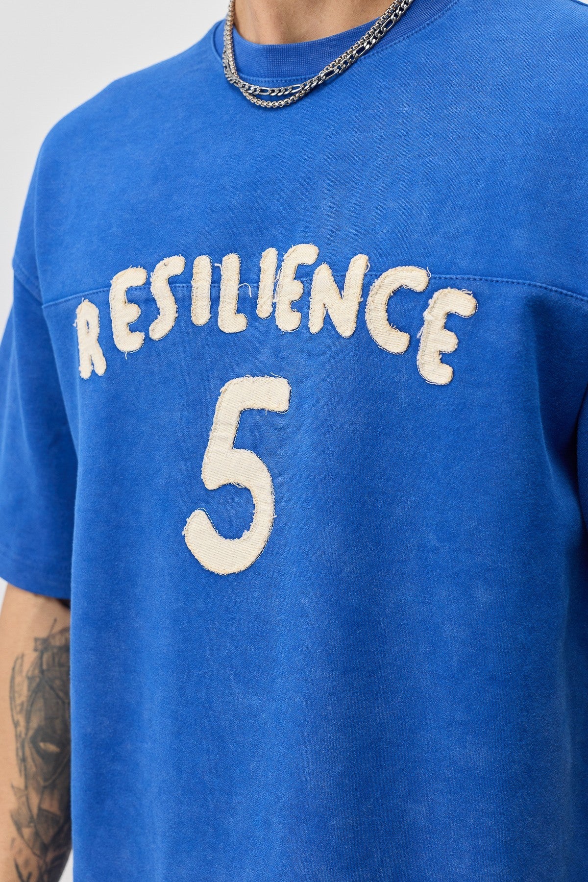 T-Shirt with Oversized Lettering and Number Print