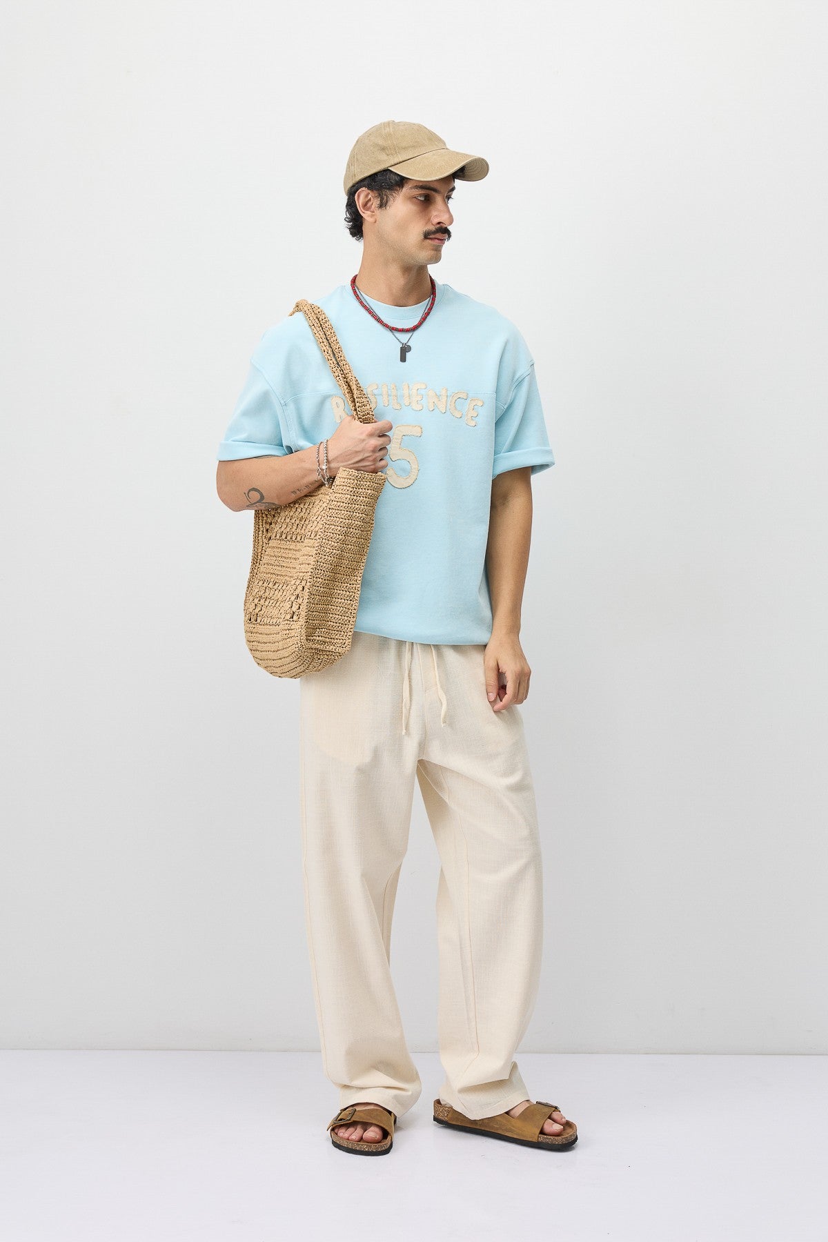 T-Shirt with Oversized Lettering and Number Print
