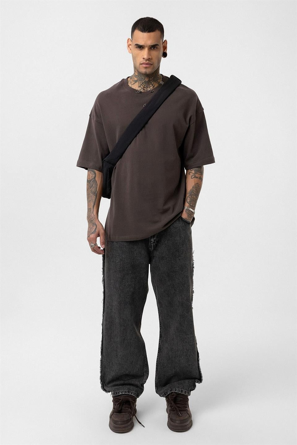 Oversized T-Shirt with Metal Ring Detail