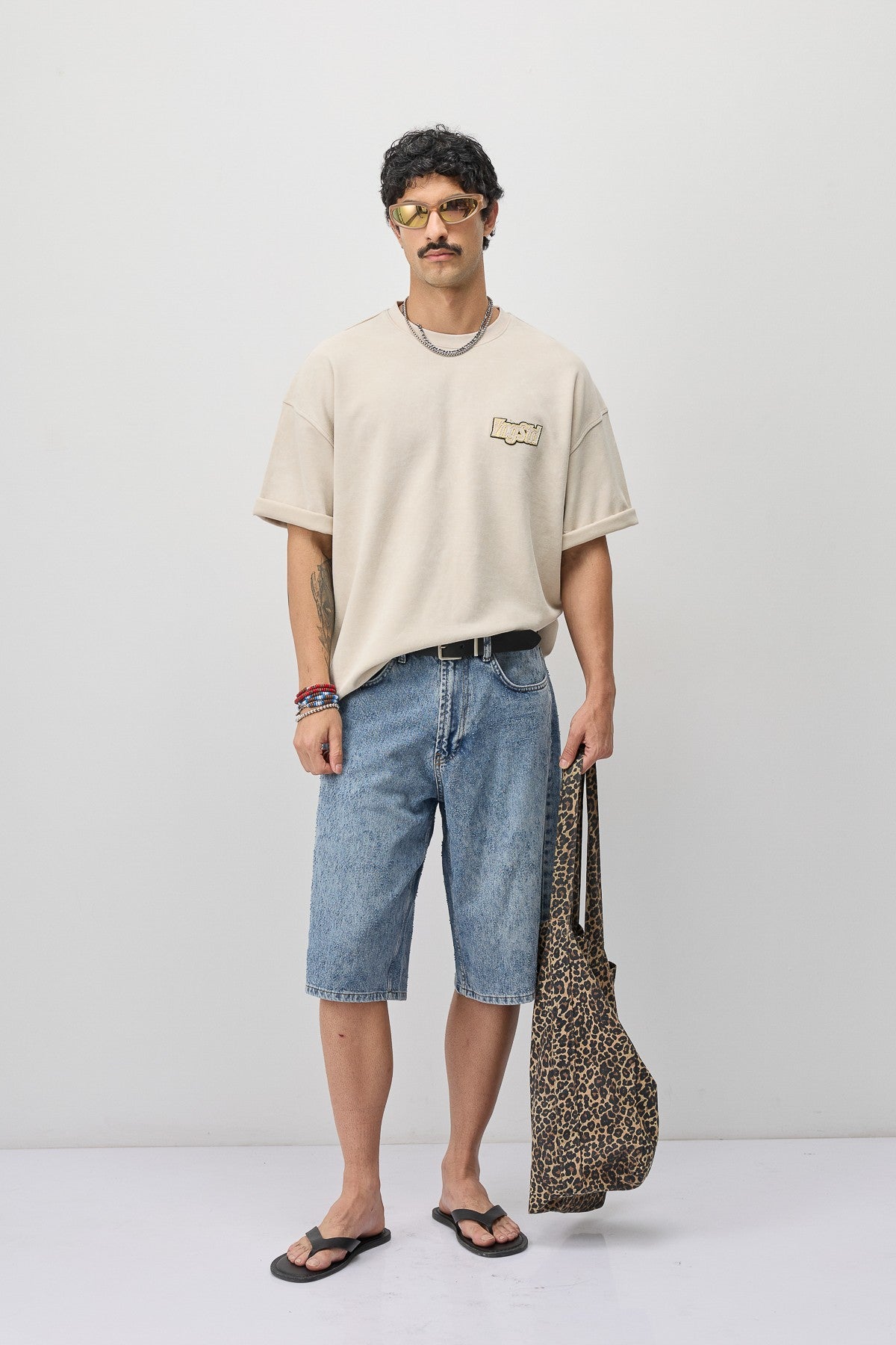 Oversized T-Shirt with Printed Label