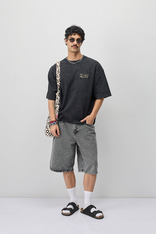 Oversized T-Shirt with Printed Label