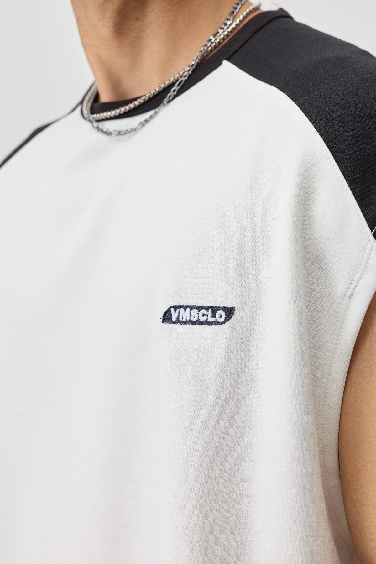 Oversized Sleeveless T-Shirt with Back Print