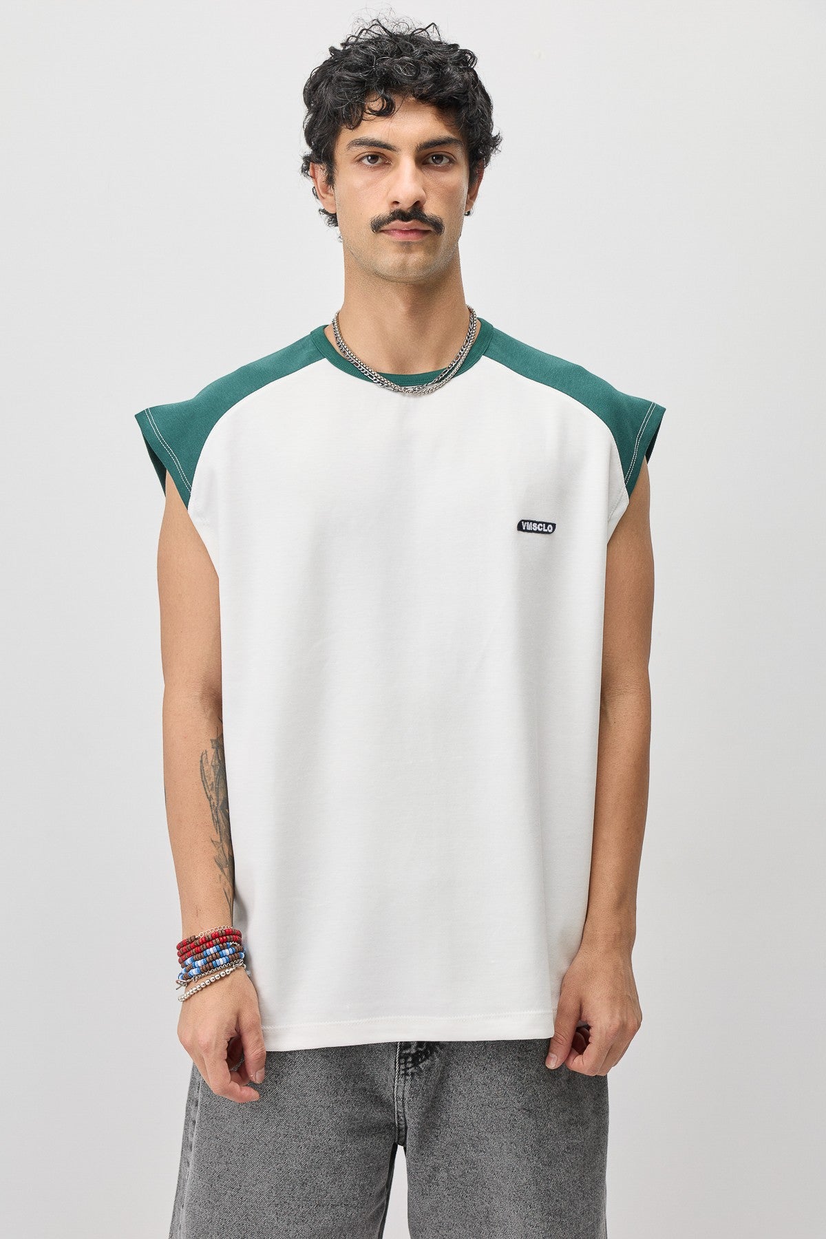 Oversized Sleeveless T-Shirt with Back Print