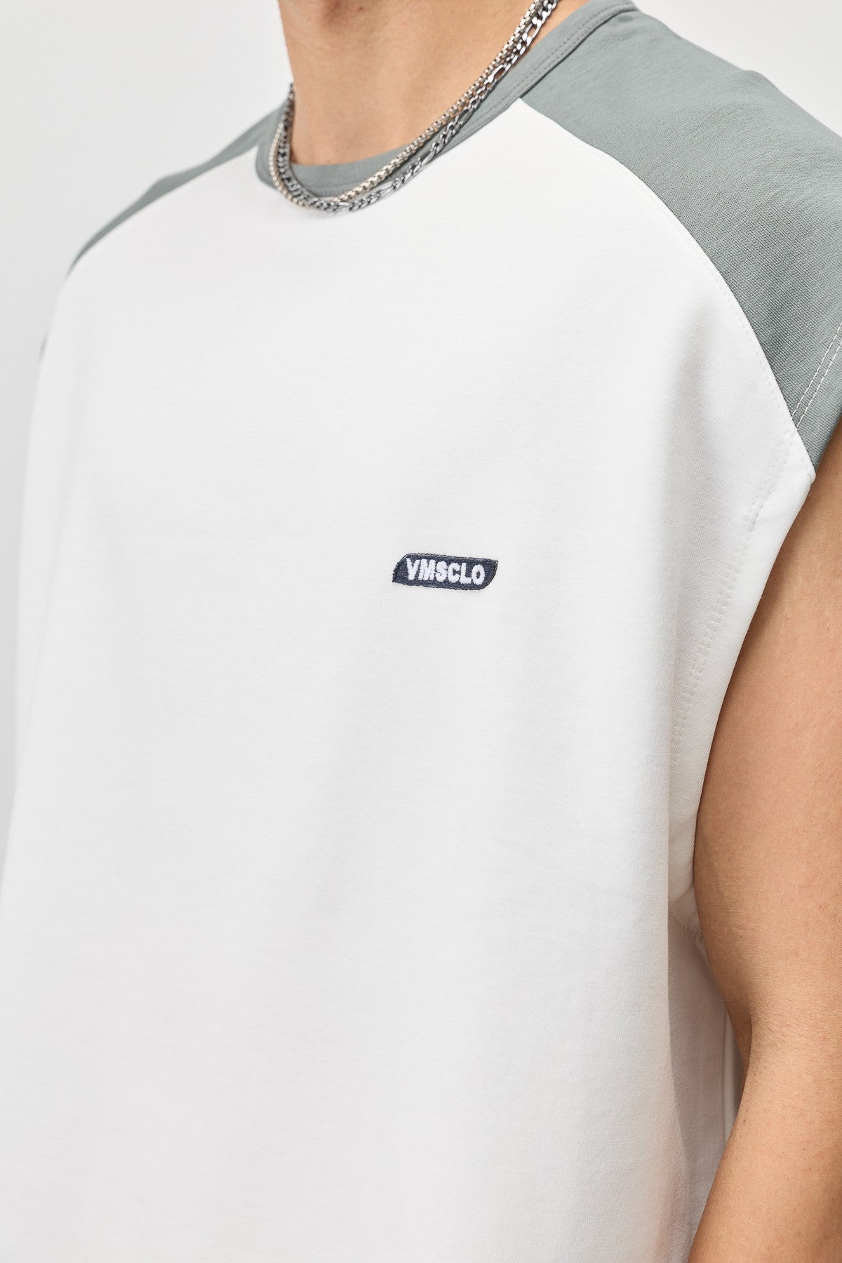 Oversized Sleeveless T-Shirt with Back Print