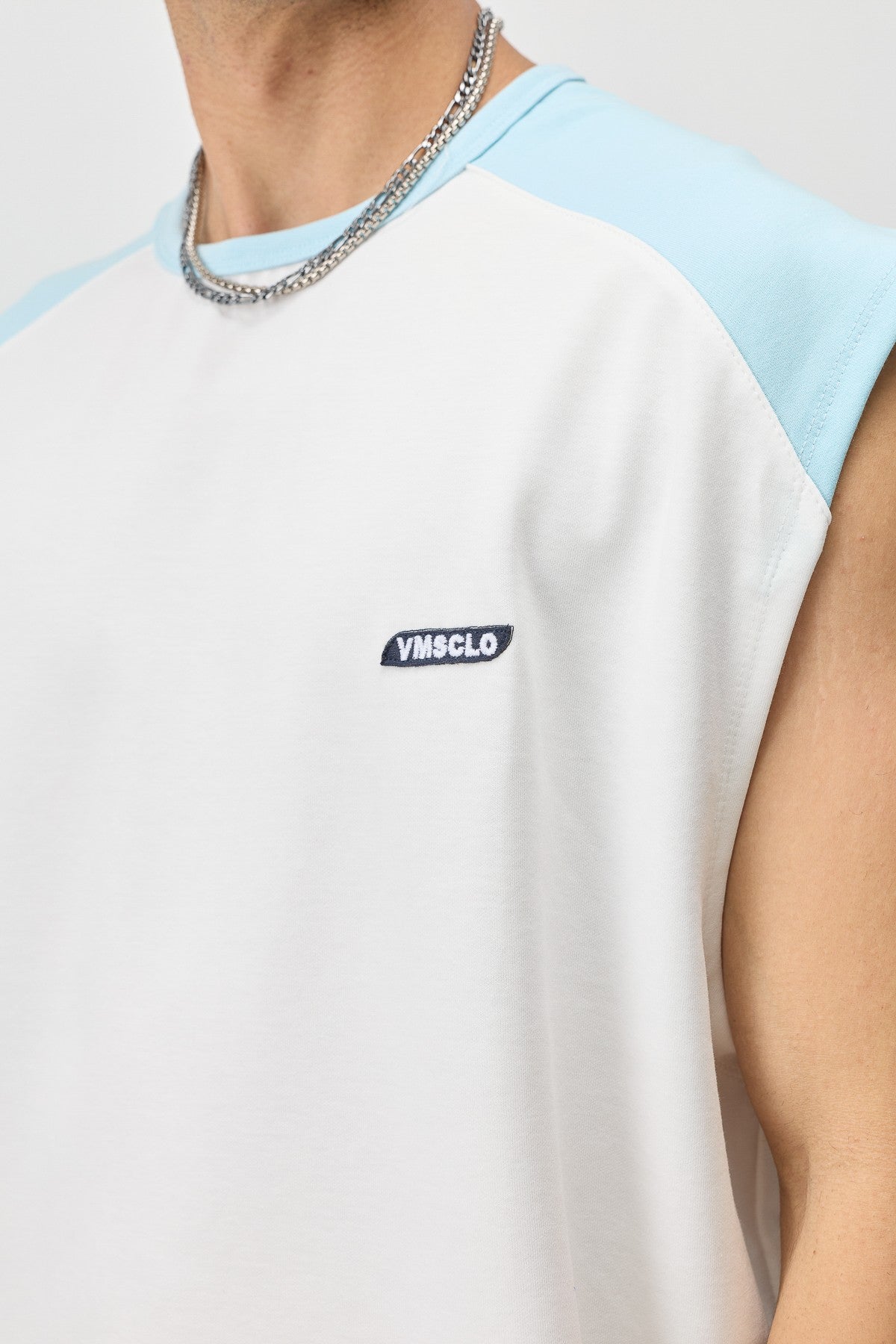 Oversized Sleeveless T-Shirt with Back Print
